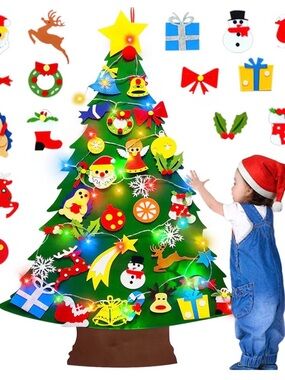 Felt Christmas Tree with  32 extra ornaments.
